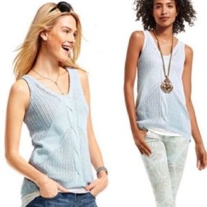 Cabi Light Blue Sleeveless Knit Sweater h19-77